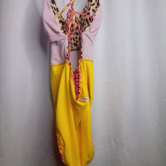 Arizona Jeans Co. Swimsuit L Women One Piece High Cut Animal Print Colorful - Picture 14 of 14